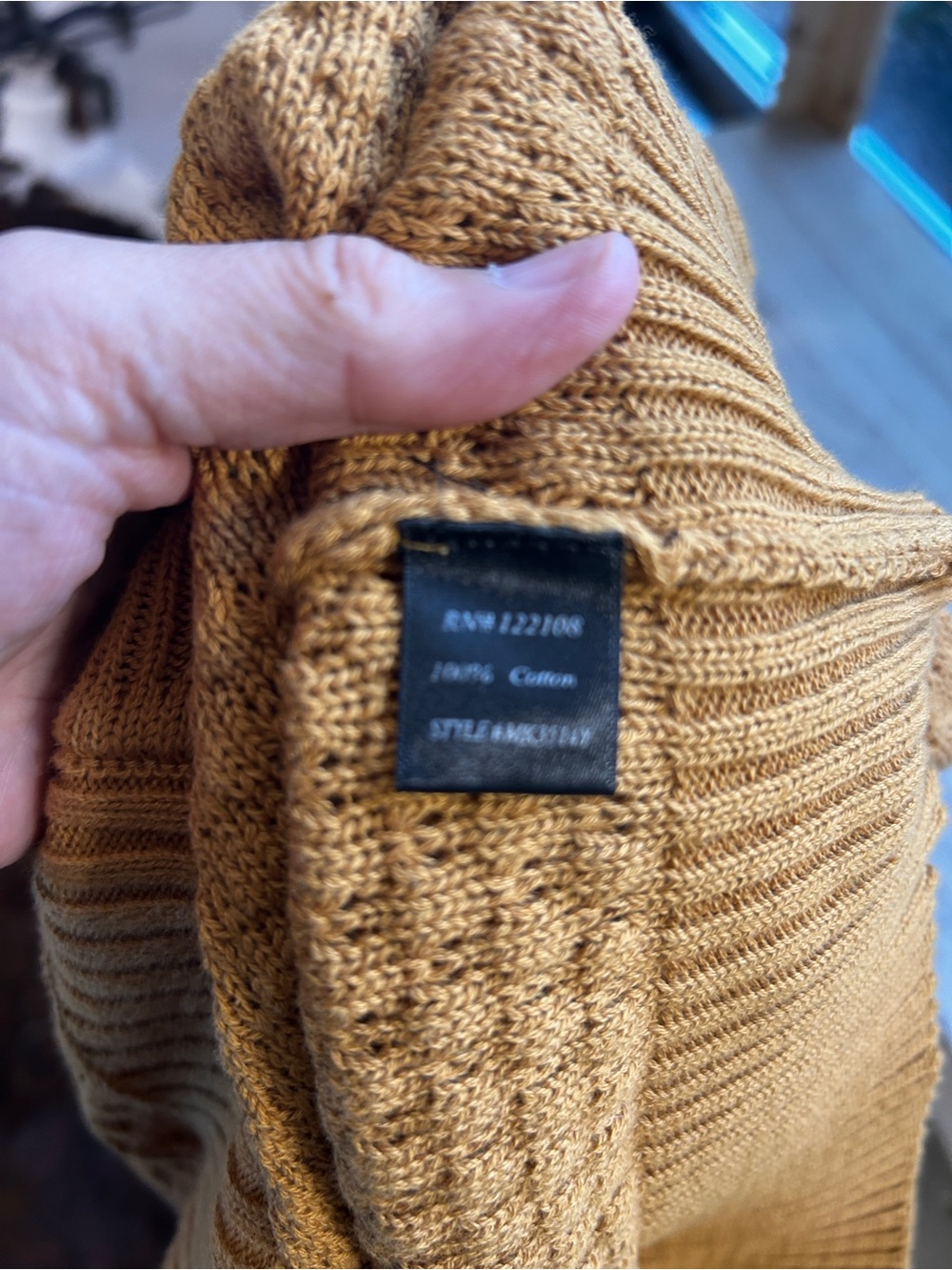 Mustard Crewneck Button-Front Women's Sweater - Picture 5 of 5